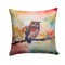 Edge Collections - 14" X 14" - Multicolor - Elf Owl Art Print Throw Pillow - 1 Piece